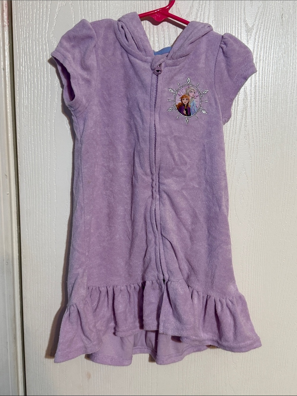 Disney Lavender Hooded Short Sleeve Dress with Frozen Patch